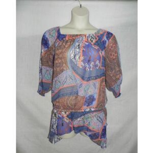 Madison Paige Blouse Small Womens Multi Color NWT